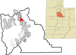 Utah County Utah incorporated and unincorporated areas Pleasant Grove highlighted